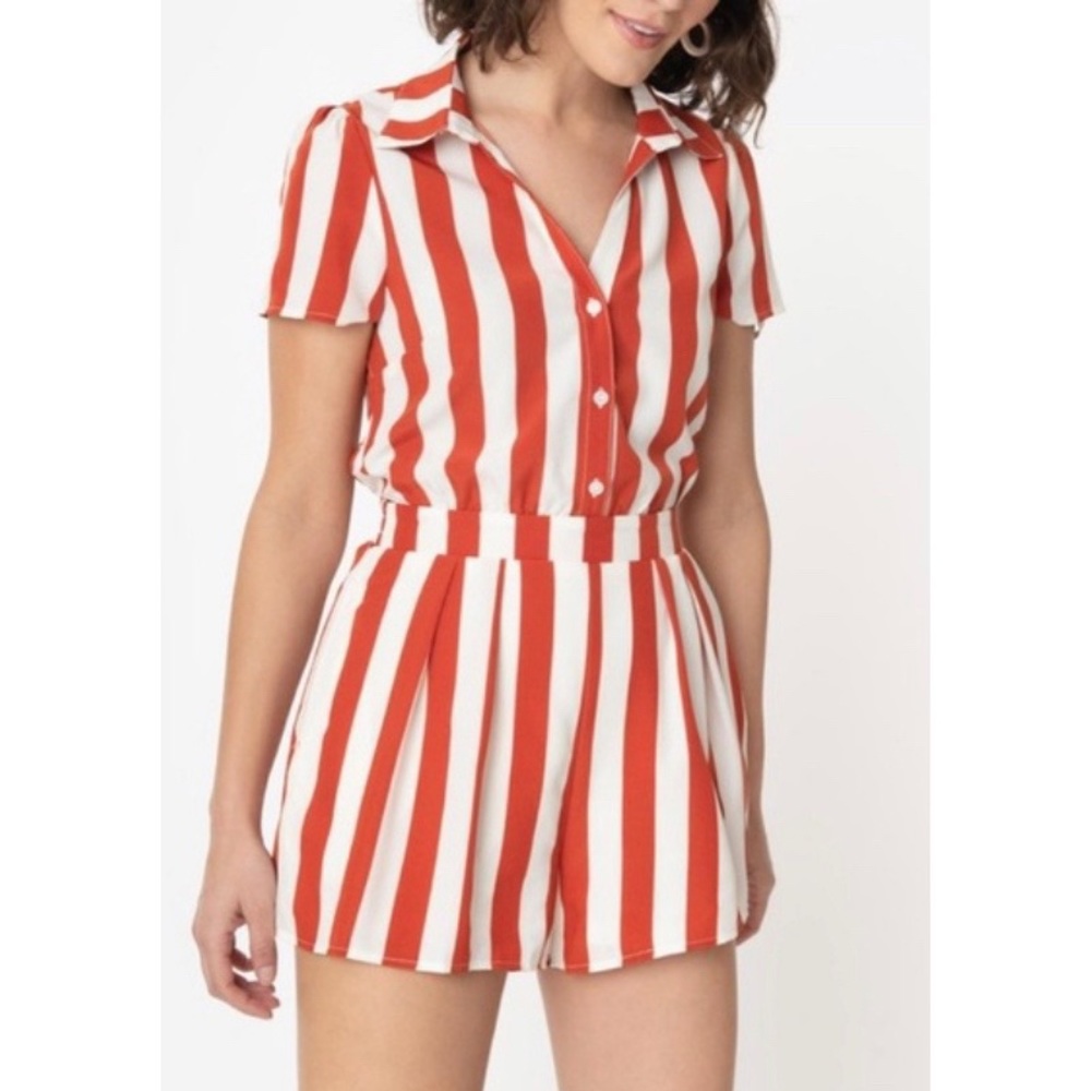 Unique Vintage Stripe Romper NWT